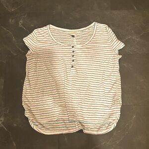 Universal Thread Striped Short Sleeve Tee - Red and White 30